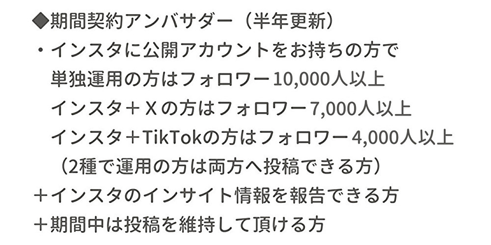 期間契約アンバサダー要綱