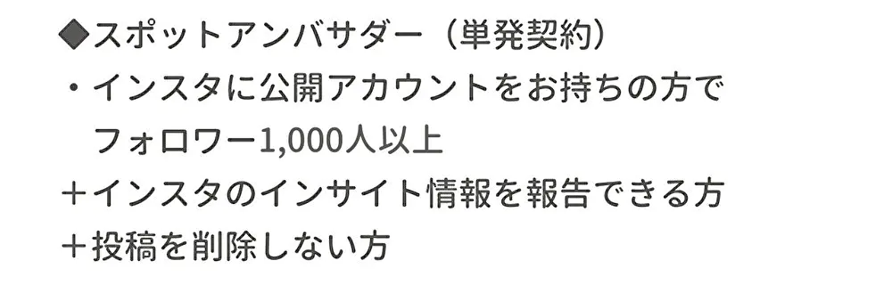 スポットアンバサダー要綱